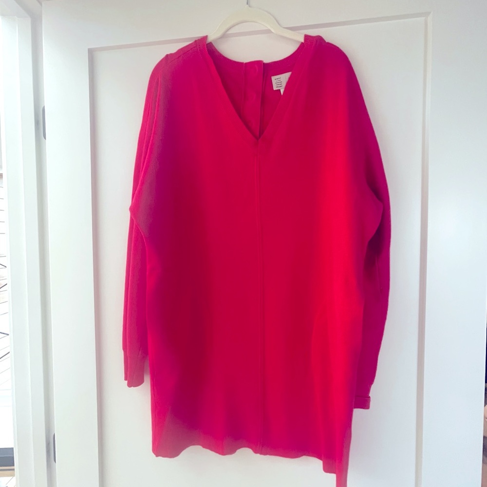 Hot Pink Shift Sweater dress